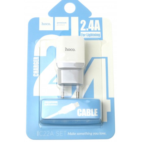 hoco. C22A charger set mit lightning Kabel weiss