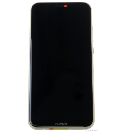 Huawei P20 Lite LCD displej + dotyková plocha + rám + malé díly zlatá - originál