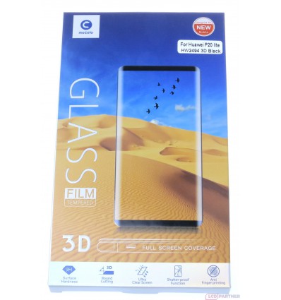 Mocolo Huawei P20 Lite 3D tempered glas schwarz