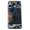 Huawei P30 Lite (MAR-LX1A) LCD + érintőképernyő + keret + kis alkatrészek fekete - eredeti