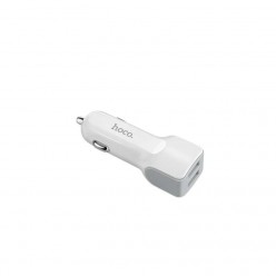 hoco. Z23 dual USB car charger with lightning cable white