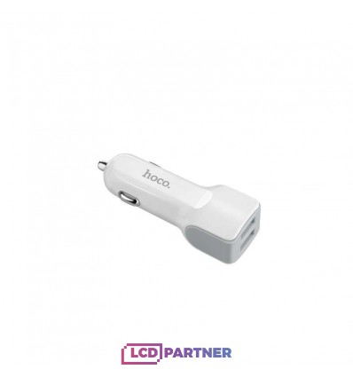 hoco. Z23 dual USB car charger with lightning cable white