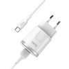 hoco. C37A USB charger with type-c cable white