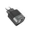 hoco. C40A dual USB charger mit LED-Anzeige schwarz