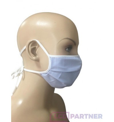 Textile protective mask with textile cord