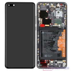 Huawei P40 Pro (ELS-N04, ELS-NX9) LCD + touch screen + Rahmen + Kleinteile schwarz - original