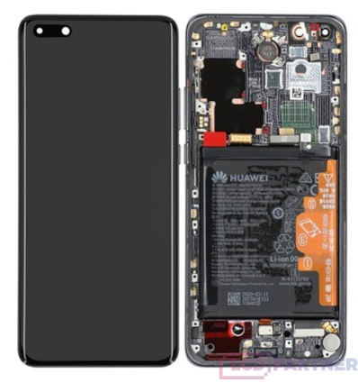Huawei P40 Pro (ELS-N04, ELS-NX9) LCD + touch screen + frame + small parts black - original
