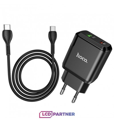 hoco. N5 dual port charger set type-c to type-c 20W black