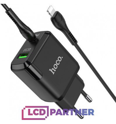 hoco. N5 dual port nabíjecí set s typ-c to lightning kabelem 20W černá