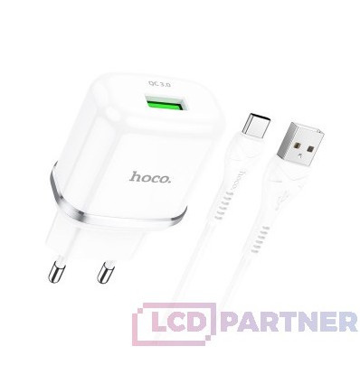 hoco. N3 single charger set type-c 18W white