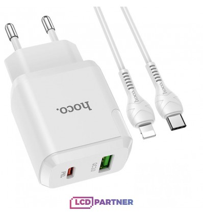 hoco. N5 Dual Port Ladeset mit Typ C zum Blitzkabel 20W weiss