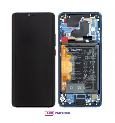 Huawei Mate 20 Pro LCD displej + dotyková plocha + rám + malé diely modrá - originál