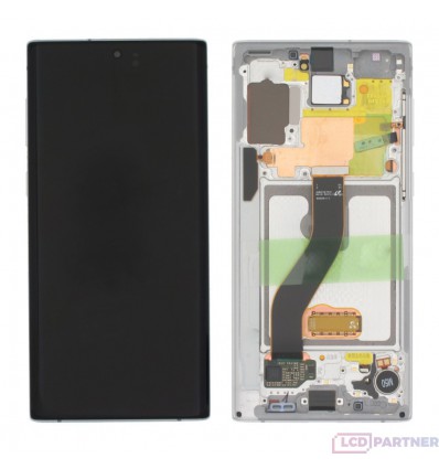 Samsung Galaxy Note 10 N970F LCD displej + dotyková plocha + rám bílá - originál