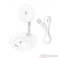 hoco. S23 wireless magnetic fast charger 2 in 1 white