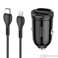 hoco. NZ2 nabíječky dual USB set s typ-c to lightning kabelem 30W černá
