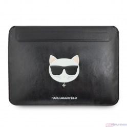 Apple MacBook Air/Pro Karl Lagerfeld Kožené Choupette Sleeve pouzdro černá