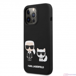 Apple iPhone 13 Pro Max Karl Lagerfeld and Choupette Liquid Silicone pouzdro černá