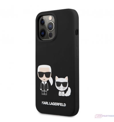 Apple iPhone 13 Pro Max Karl Lagerfeld and Choupette Liquid Silicone pouzdro černá