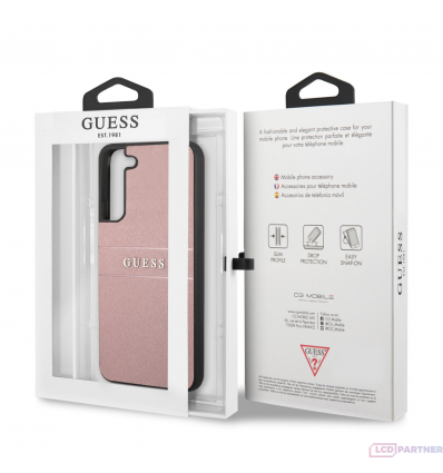 Samsung Galaxy S22 Guess PU Leather Saffiano pouzdro růžová