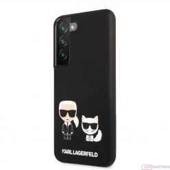 Samsung Galaxy S22 Karl Lagerfeld and Choupette Liquid Silicone puzdro čierna