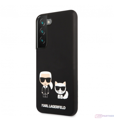 Samsung Galaxy S22+ Karl Lagerfeld and Choupette Liquid Silicone puzdro čierna