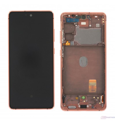 Samsung Galaxy S20 FE SM-G780F LCD displej + dotyková plocha + rám oranžová - originál