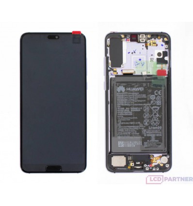 Huawei P20 Pro LCD displej + dotyková plocha + rám + malé díly fialová - originál