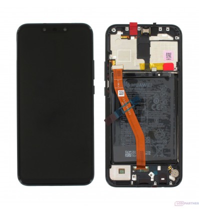 Huawei Mate 20 lite LCD + érintőképernyő + keret + kis alkatrészek fekete - eredeti
