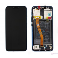 Huawei Mate 20 lite LCD displej + dotyková plocha + rám + malé díly modrá - originál