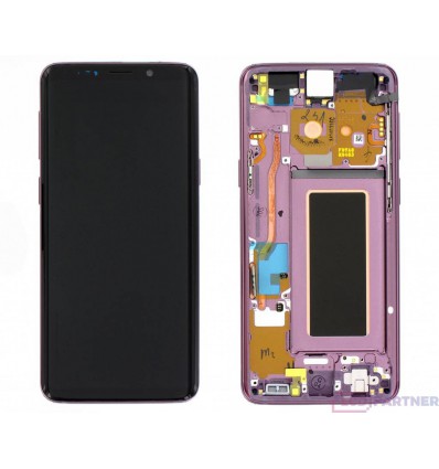 Samsung Galaxy S9 G960F LCD kijelző + érintő +keret lila - eredeti