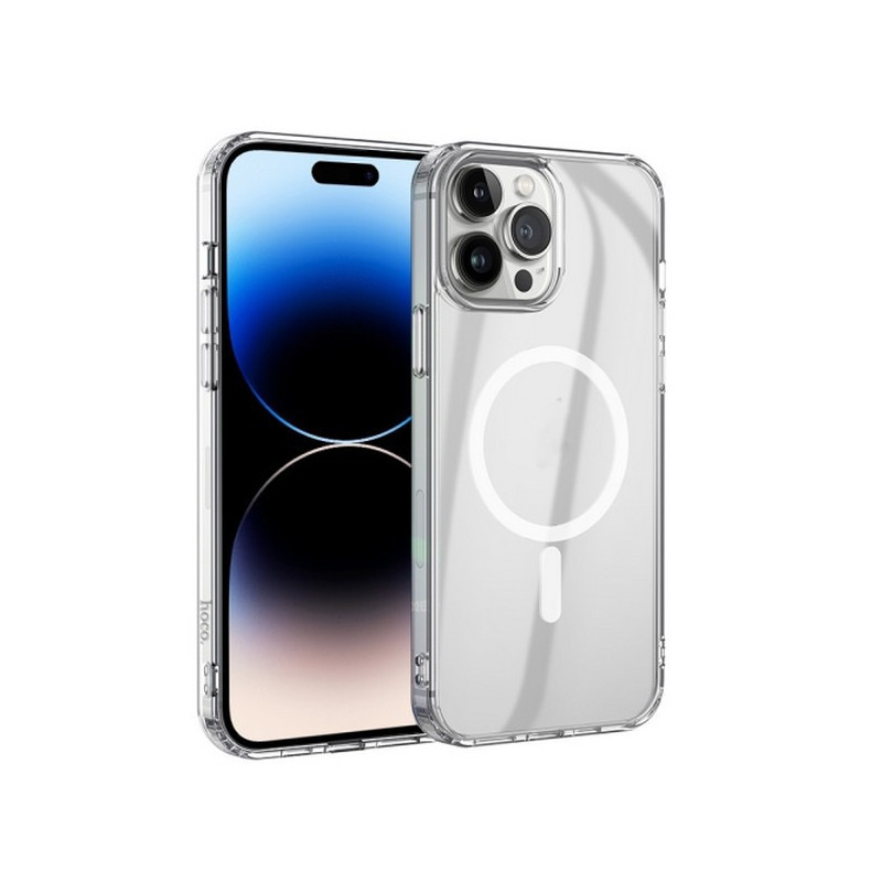 hoco. Apple iPhone 14 Pro Magnetické transparentné puzdro priesvitná