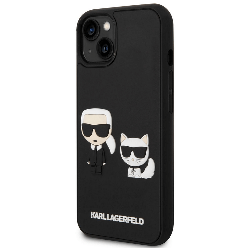 Apple iPhone 14 Karl Lagerfeld and Choupette 3D puzdro čierna