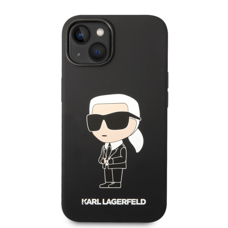 Apple iPhone 14 Karl Lagerfeld Liquid Silicone Ikonik NFT puzdro čierna