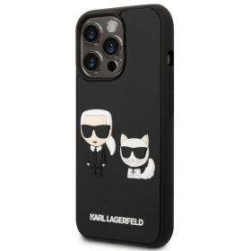 Apple iPhone 14 Pro Max Karl Lagerfeld and Choupette 3D puzdro čierna