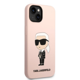 Apple iPhone 14 Karl Lagerfeld Liquid Silicone Ikonik NFT puzdro ružová