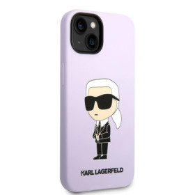Apple iPhone 14 Plus Karl Lagerfeld Liquid Silicone Ikonik NFT puzdro fialová