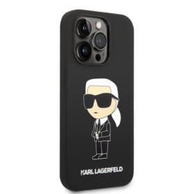 Apple iPhone 14 Pro Karl Lagerfeld Liquid Silicone Ikonik NFT puzdro čierna