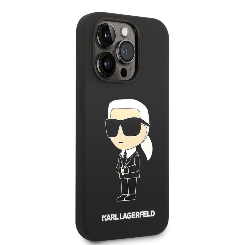 Apple iPhone 14 Pro Karl Lagerfeld Liquid Silicone Ikonik NFT puzdro čierna