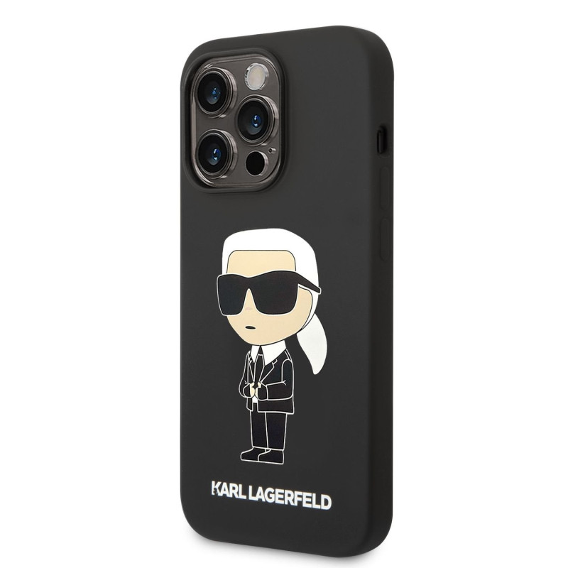Apple iPhone 14 Pro Max Karl Lagerfeld Liquid Silicone Ikonik NFT puzdro čierna