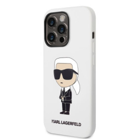 Apple iPhone 14 Pro Max Karl Lagerfeld Liquid Silicone Ikonik NFT puzdro biela