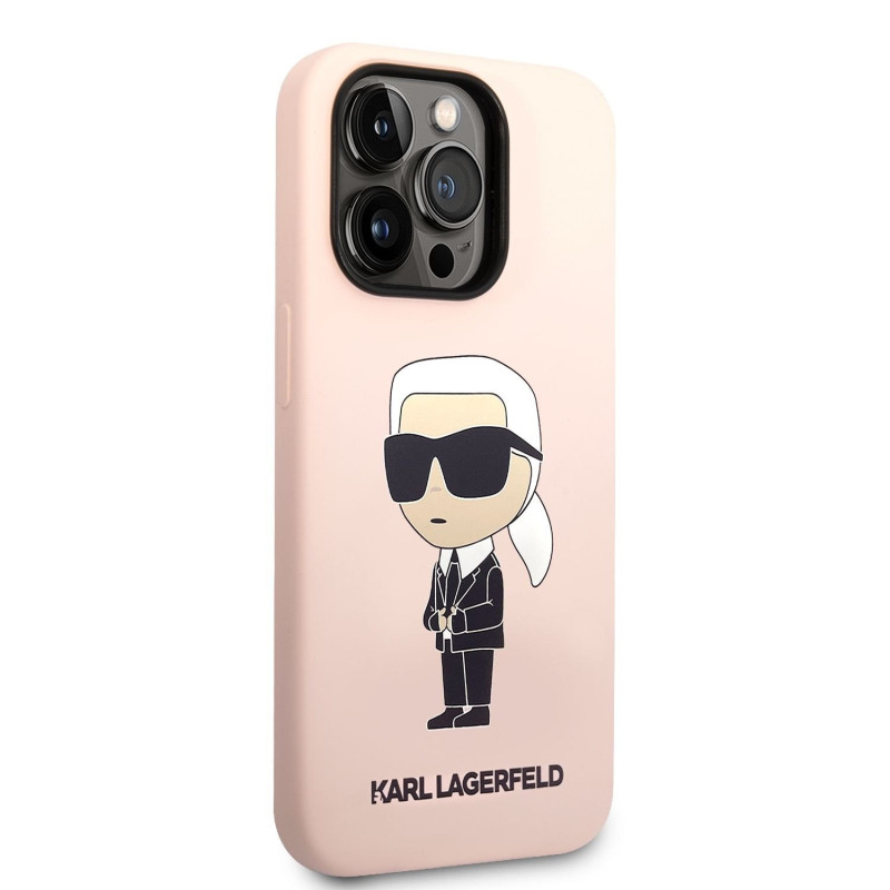 Apple iPhone 14 Pro Karl Lagerfeld Liquid Silicone Ikonik NFT puzdro ružová