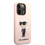 Apple iPhone 14 Pro Karl Lagerfeld Liquid Silicone Ikonik NFT puzdro ružová