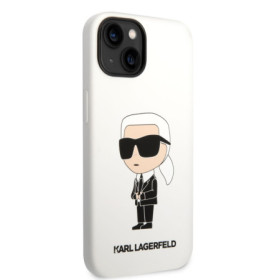 Apple iPhone 14 Karl Lagerfeld Liquid Silicone Ikonik NFT puzdro biela