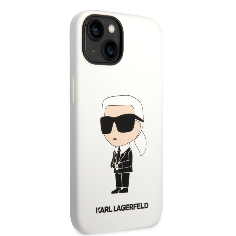 Apple iPhone 14 Karl Lagerfeld Liquid Silicone Ikonik NFT puzdro biela
