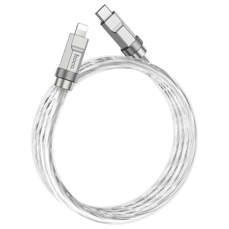 hoco. U113 nabíjecí kabel 20W USB-C - IP 1m stříbrná