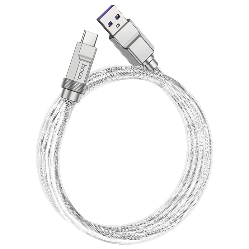 hoco. U113 100W nabíjecí kabel typ-c stříbrná