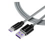 Tactical Fast Rope Aramid Nabíjecí Kabel USB-A to USB-C 1m šedá