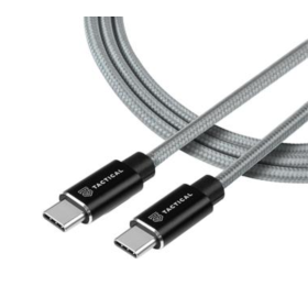 Tactical Fast Rope Aramid Nabíjecí Kabel USB-C to USB-C 100W 20V-5A 1m šedá