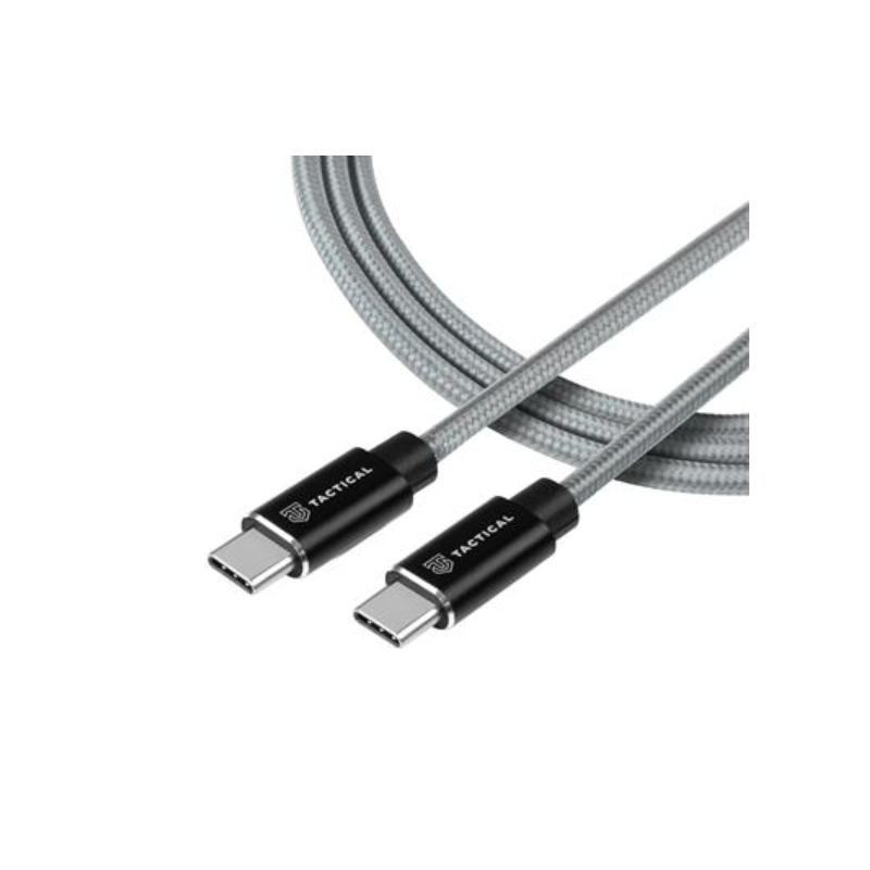 Tactical Fast Rope Aramid Ladekabel USB-C auf USB-C 100W 20V-5A 1m grau