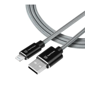Tactical Fast Rope Aramid Ladekabel USB-A auf Lightning MFi 1m grau